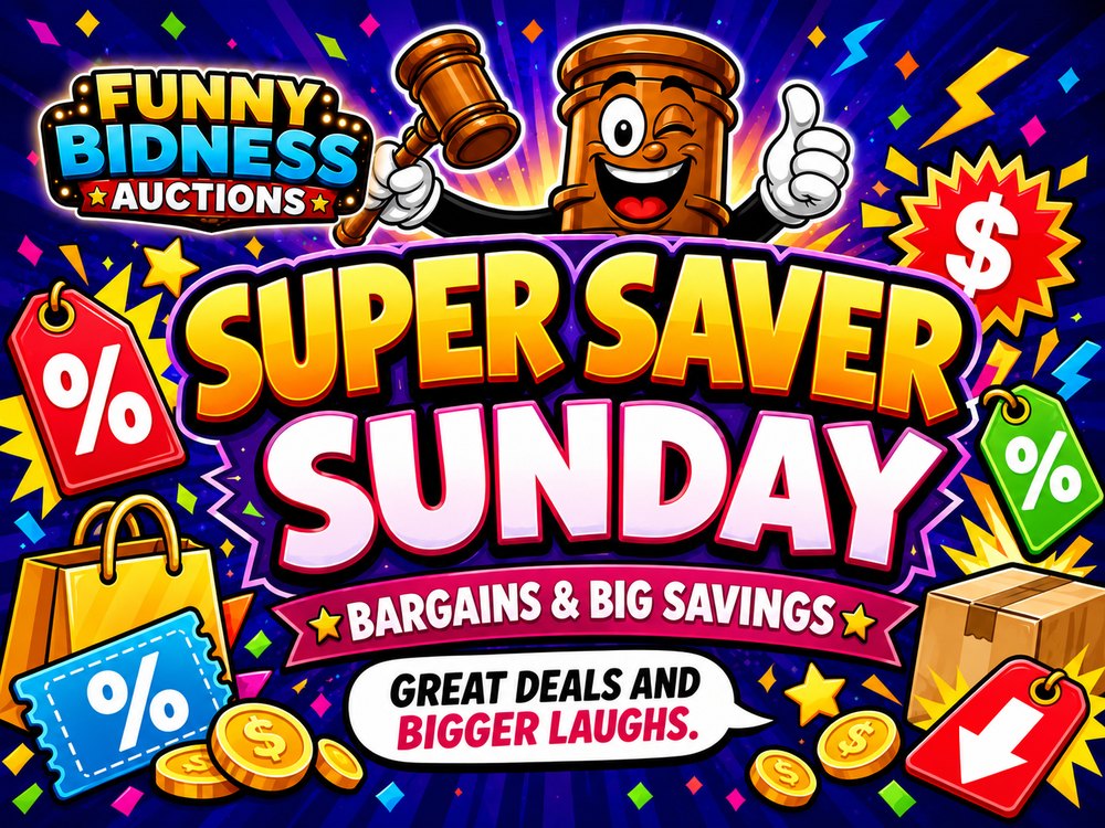 Super Saver Sunday banner — bargains and big savings.